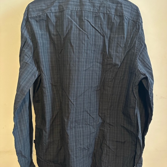 John Varvatos Star USA Cotton Button Down Shirt Men’s Large Charcoal Grey - Picture 2 of 5